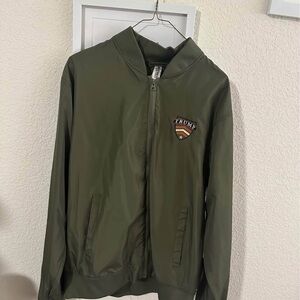 Olive Green Bomber Jacket with Trump Patch size Large